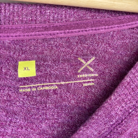 Xersion Womens Dark Pink Long Sleeve Tee Shirt Size XL - Picture 3 of 5